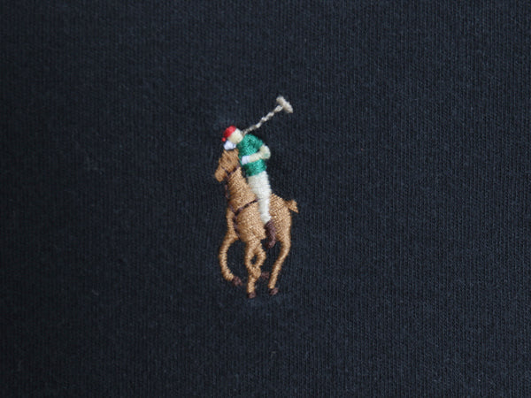ポロ ラルフローレン 長袖 Tシャツ メンズ XL / CUSTOM SLIM FIT ロンT ワンポイント ポニー カットソー コットン 大きいサイズ 無地 黒