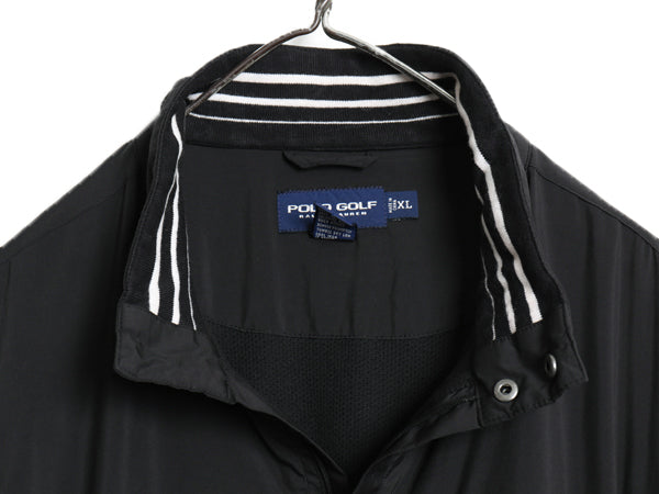 90s ポロゴルフ ラルフローレン ハーフジップ ナイロン ジャケット メンズ XL / オールド メッシュ ライナー付き ブルゾン ミドルポニー 黒