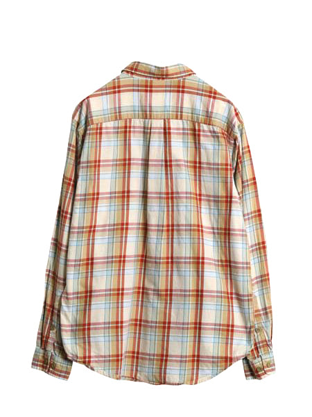パタゴニア ロングスリーブ オーガニック ピマ コットン シャツ メンズ M / 古着 12年製 長袖シャツ チェック マルチカラー ポケット付き