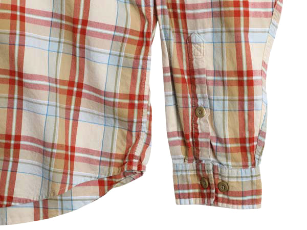 パタゴニア ロングスリーブ オーガニック ピマ コットン シャツ メンズ M / 古着 12年製 長袖シャツ チェック マルチカラー ポケット付き