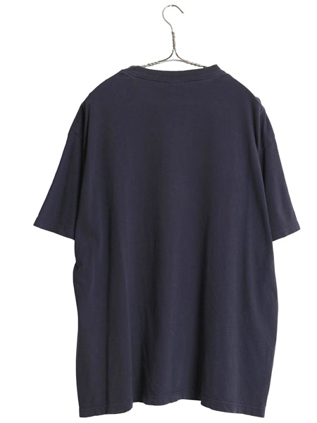 90s USA製 カルバンクライン ジーンズ ロゴ プリント 半袖 Tシャツ メンズ L 古着 オールド CK ワンポイント シンプル ヘビーウェイト 紺