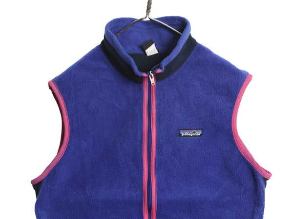 90s USA製 パタゴニア フライヤー ベスト メンズ M / オールド 97年製 フルジップ ハイネック フリース PEF キャプリーン 重ね着 前開き 青