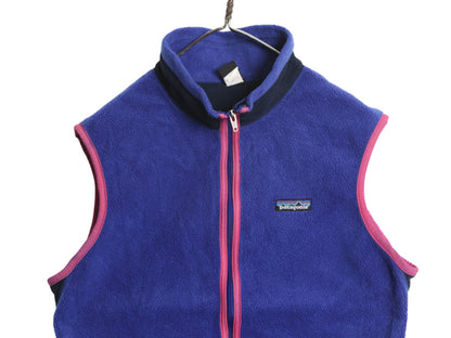 90s USA製 パタゴニア フライヤー ベスト メンズ M / オールド 97年製 フルジップ ハイネック フリース PEF キャプリーン 重ね着 前開き 青