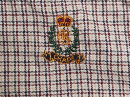 90s チャップス ラルフローレン チェック バンドカラー 長袖 シャツ メンズ L オールド ポロ コットン ノーカラー 長袖シャツ マルチカラー