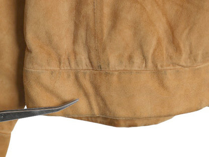 ブルックスブラザーズ 本革 スウェードレザー ジャケット メンズ M 革ジャン フルジップ ブルゾン ジャンパー ライナー付き ライダース 茶