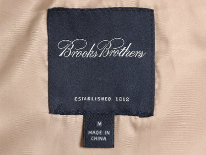 ブルックスブラザーズ 本革 スウェードレザー ジャケット メンズ M 革ジャン フルジップ ブルゾン ジャンパー ライナー付き ライダース 茶