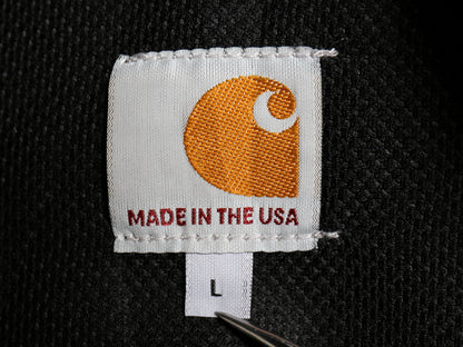 USA製 カーハート アクティブ ジャケット メンズ L ワーク ダック フード パーカー メッシュ ライナー フルジップ ブルゾン 企業 ブラック