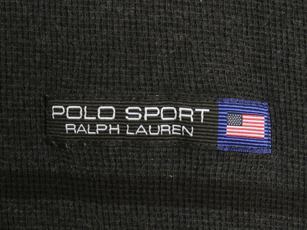 90s ポロスポーツ ラルフローレン ボーダー 半袖 ポロシャツ メンズ XL 古着 オールド ポロ 半袖シャツ サーマル ストレッチ 大きいサイズ