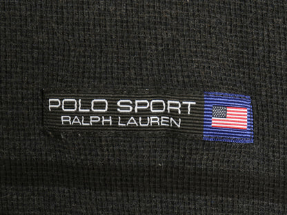 90s ポロスポーツ ラルフローレン ボーダー 半袖 ポロシャツ メンズ XL 古着 オールド ポロ 半袖シャツ サーマル ストレッチ 大きいサイズ
