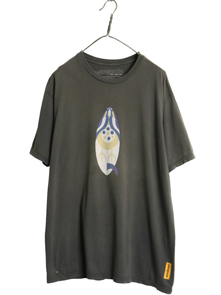 USA製 パタゴニア プリント 半袖 Tシャツ メンズ L アウトドア グラフィック イラスト アート オーガニック コットン カットソー トップス
