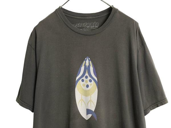 USA製 パタゴニア プリント 半袖 Tシャツ メンズ L アウトドア グラフィック イラスト アート オーガニック コットン カットソー トップス