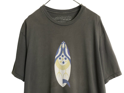 USA製 パタゴニア プリント 半袖 Tシャツ メンズ L アウトドア グラフィック イラスト アート オーガニック コットン カットソー トップス