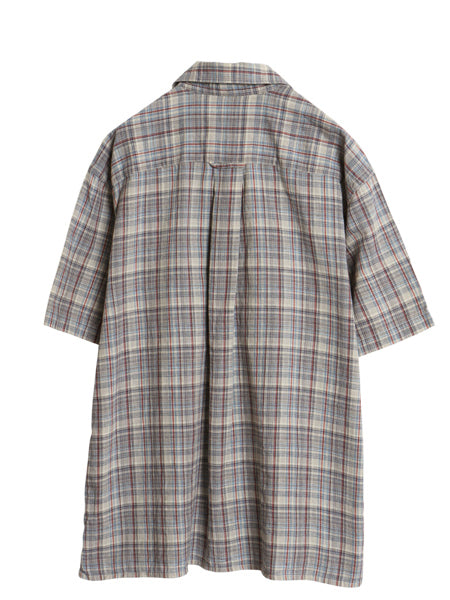 00s マドラス チェック 半袖 シャツ メンズ L / オールド 旧タグ コットン 薄手 カジュアル マルチカラー ポケット付き ゆったり ボックス