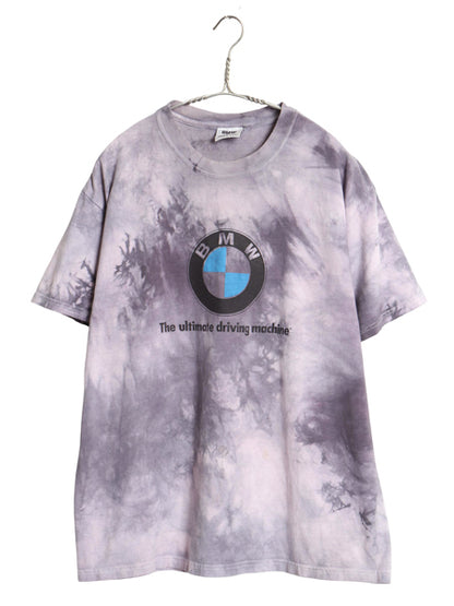 90s USA製 BMW プリント タイダイ Tシャツ メンズ L / オールド 企業 イラスト グラフィック ヘビーウェイト オフィシャル 自動車 当時物