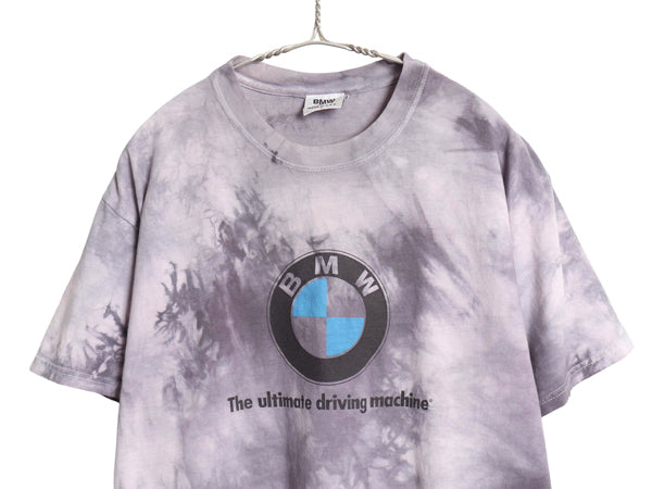 90s USA製 BMW プリント タイダイ Tシャツ メンズ L / オールド 企業 イラスト グラフィック ヘビーウェイト オフィシャル 自動車 当時物