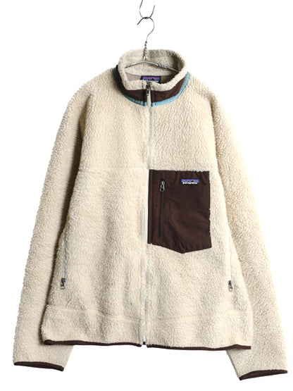 パタゴニア クラシック レトロX フリース ジャケット メンズ L / 14年製 フルジップ アウトドア ボア パイル ツートン ブルゾン ナチュラル