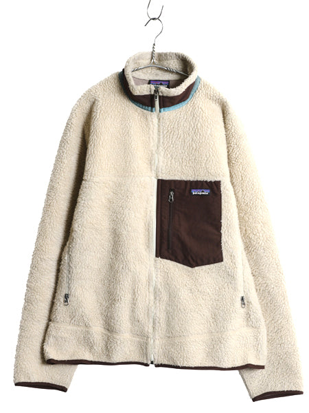 パタゴニア クラシック レトロX フリース ジャケット メンズ L / 14年製 フルジップ アウトドア ボア パイル ツートン ブルゾン ナチュラル
