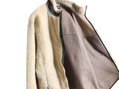 パタゴニア クラシック レトロX フリース ジャケット メンズ L / 14年製 フルジップ アウトドア ボア パイル ツートン ブルゾン ナチュラル