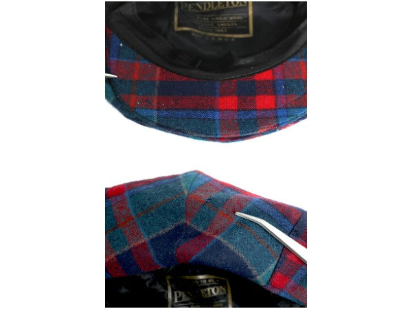 90s USA製 ぺンドルトン ウール ハンチング キャップ L / 古着 オールド 帽子 キャスケット チェック 防寒 秋 冬 マルチカラー シャツ素材