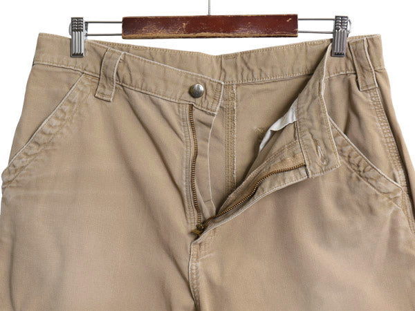 カーハート ペインター ショートパンツ メンズ 34 古着 コットン キャンバス ショーツ 短パン ダック ワーク ハーフパンツ ワンポイント 茶