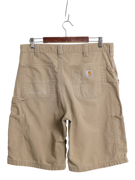 カーハート ペインター ショートパンツ メンズ 34 古着 コットン キャンバス ショーツ 短パン ダック ワーク ハーフパンツ ワンポイント 茶