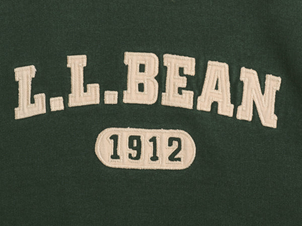 エルエルビーン ロゴ 刺繍 スウェット メンズ XL / アウトドア トレーナー クルーネック 裏起毛 前V ヘビーウェイト 大きいサイズ グリーン