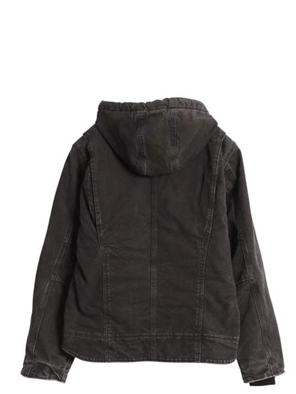 US企画 カーハート ダック シエラ ジャケット レディース S 古着 裏 ボア パイル フリース フルジップ ブルゾン アクティブ 廃盤 黒 ワーク