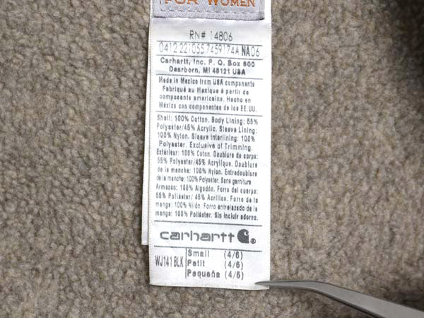 US企画 カーハート ダック シエラ ジャケット レディース S 古着 裏 ボア パイル フリース フルジップ ブルゾン アクティブ 廃盤 黒 ワーク