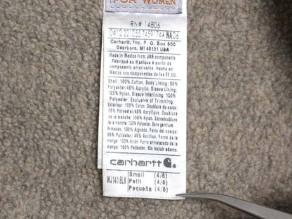 US企画 カーハート ダック シエラ ジャケット レディース S 古着 裏 ボア パイル フリース フルジップ ブルゾン アクティブ 廃盤 黒 ワーク