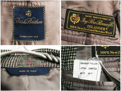 イタリア製 ブルックスブラザーズ ロロピアーナ テーラード ジャケット メンズ XL ブレザー メリノ ウール チェック トラッド 大きいサイズ