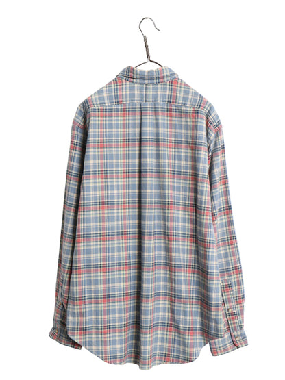 00s ラルフローレン フランネル 長袖 ボタンダウン シャツ メンズ XL 古着 オールド ポロ チェック ネルシャツ 大きいサイズ マルチカラー