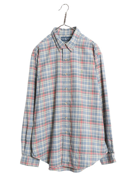 00s ラルフローレン フランネル 長袖 ボタンダウン シャツ メンズ XL 古着 オールド ポロ チェック ネルシャツ 大きいサイズ マルチカラー