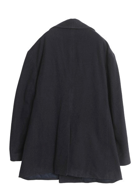 90s ポロ ラルフローレン ウール Pコート メンズ XL オールド ハーフ コート 中綿 キルティング ライナー付き 大きいサイズ トラッド 濃紺