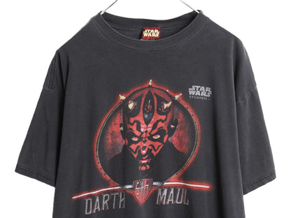 90s ★ スターウォーズ ダースモール プリント Tシャツ メンズ L / 古着 オールド オフィシャル 当時物 ムービー 映画 キャラクター 黒