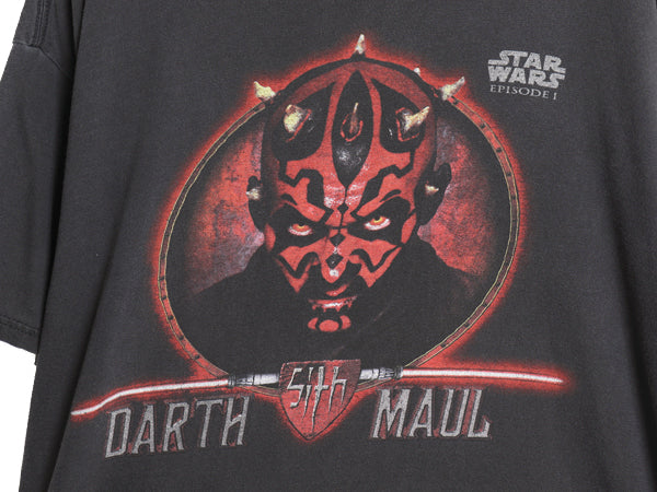 90s ★ スターウォーズ ダースモール プリント Tシャツ メンズ L / 古着 オールド オフィシャル 当時物 ムービー 映画 キャラクター 黒