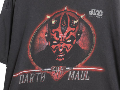90s ★ スターウォーズ ダースモール プリント Tシャツ メンズ L / 古着 オールド オフィシャル 当時物 ムービー 映画 キャラクター 黒