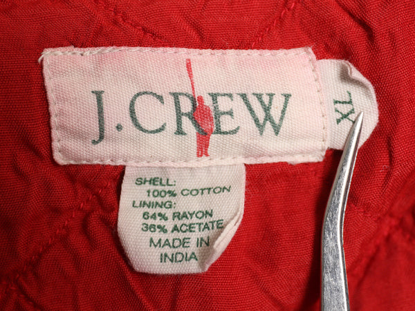 90s ジェイクルー パッチワーク ヘビー フランネル シャツ メンズ XL 古着 オールド 中綿 キルティング ライナー付き ネルシャツ チェック