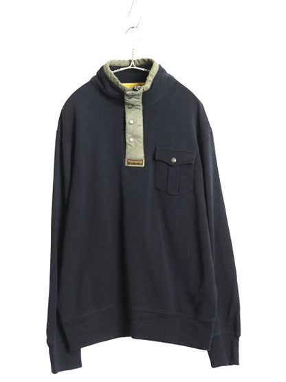 00s ポロ ラルフローレン ハーフジップ スウェット メンズ XL / 古着 オールド トレーナー ハイネック プルオーバー ブラック 大きいサイズ