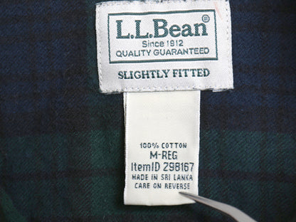 エルエルビーン チェック 長袖 ボタンダウン フランネル シャツ メンズ M / アウトドア コットン 長袖シャツ ネルシャツ ブラックウォッチ