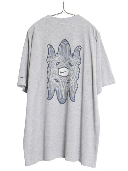 90s ナイキ 両面 プリント Tシャツ メンズ XL / オールド カットソー スウッシュ グラフィック イラスト ヘビーウェイト 大きいサイズ 灰