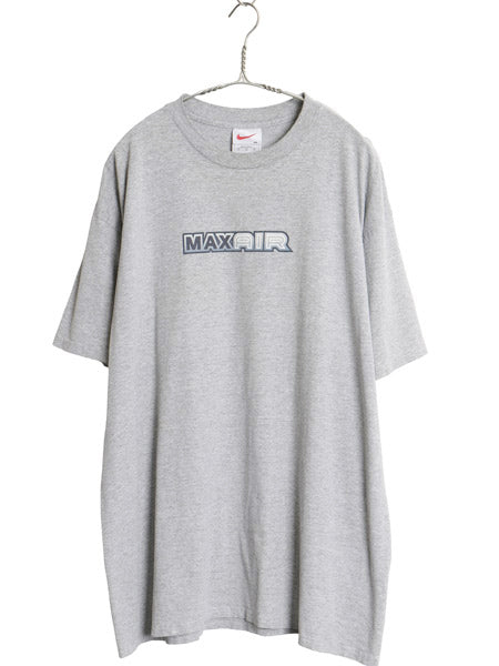 90s ナイキ 両面 プリント Tシャツ メンズ XL / オールド カットソー スウッシュ グラフィック イラスト ヘビーウェイト 大きいサイズ 灰