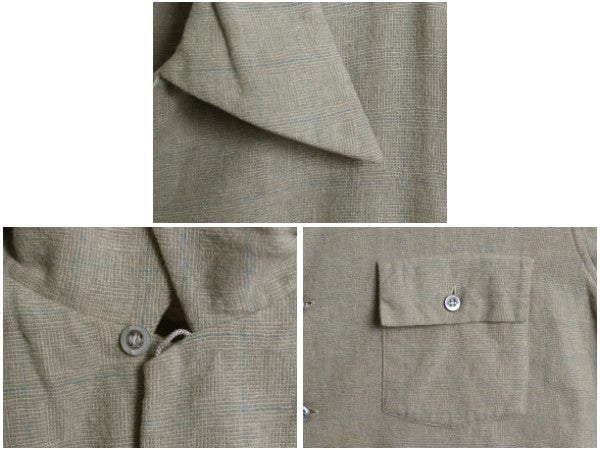 40s USA製 ★ ペンドルトン チェック オープンカラー ウール シャツ メンズ L / 古着 白タグ ヴィンテージ 開襟 ループ留め ウィンドーペン
