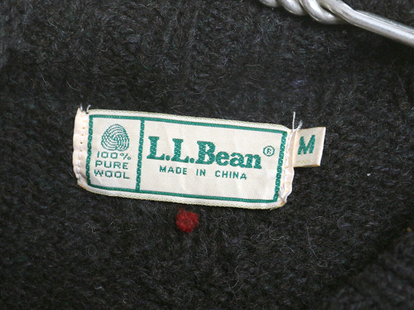 80s エルエルビーン ハイネック ウール ニット セーター レディース M ヴィンテージ アウトドア 花柄 フラワー 絵柄 デザイン 長袖セーター