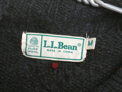 80s エルエルビーン ハイネック ウール ニット セーター レディース M ヴィンテージ アウトドア 花柄 フラワー 絵柄 デザイン 長袖セーター