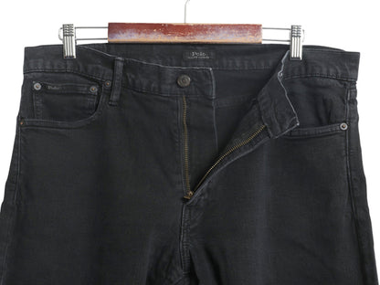 ポロ ラルフローレン ブラック デニム パンツ メンズ 実寸 36 30 / ヴィンテージ モデル ジーンズ ジーパン スリム ストレート ストレッチ