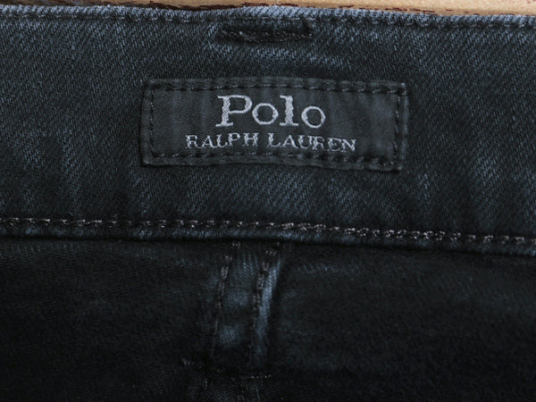 ポロ ラルフローレン ブラック デニム パンツ メンズ 実寸 36 30 / ヴィンテージ モデル ジーンズ ジーパン スリム ストレート ストレッチ