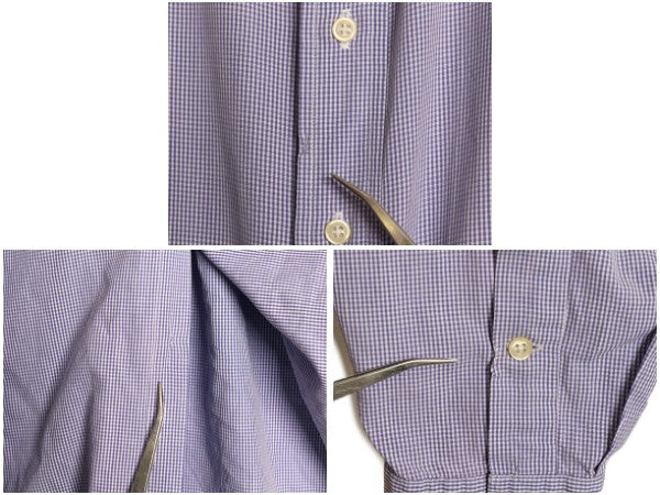 90s ラルフローレン ギンガム チェック 長袖 ボタンダウン シャツ メンズ XL / オールド ポロ コットン 長袖シャツ Yシャツ 大きいサイズ