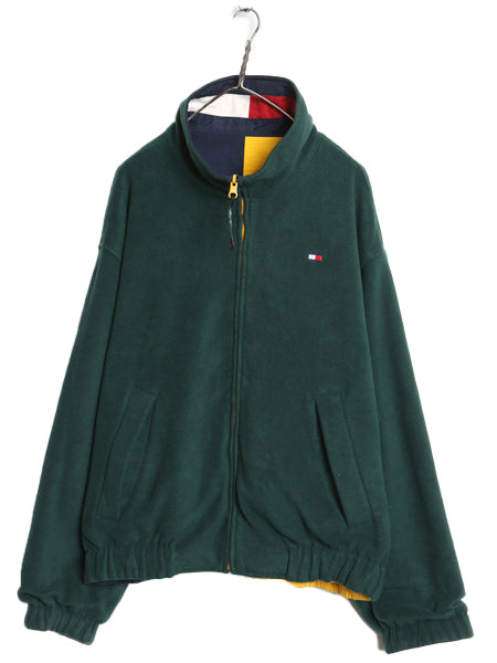 90s トミーヒルフィガー リバーシブル セーリング ジャケット メンズ L 古着 オールド ナイロン フリース フルジップ ブルゾン ジャンパー