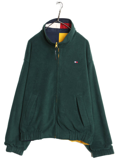 90s トミーヒルフィガー リバーシブル セーリング ジャケット メンズ L 古着 オールド ナイロン フリース フルジップ ブルゾン ジャンパー