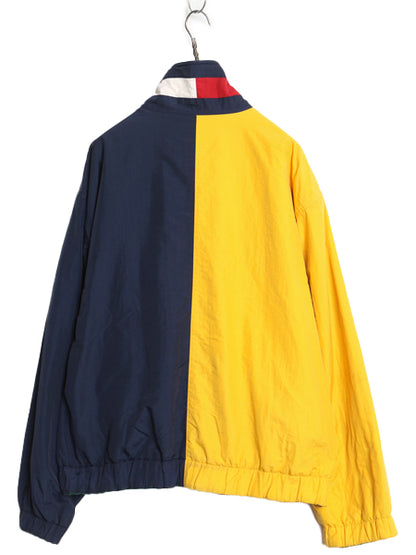 90s トミーヒルフィガー リバーシブル セーリング ジャケット メンズ L 古着 オールド ナイロン フリース フルジップ ブルゾン ジャンパー